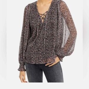 NWT Ramy Brook Shiloh Metallic Floral Blouse sz S